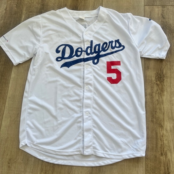 La Dodgers Other - LA Dodgers #5 Freeman Jersey White Blue Red Mens XL B of A Co Logo Screen Print